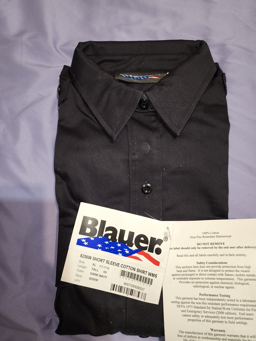 Blauer Men's Dark Navy Short Sleeve Cotton Shirt